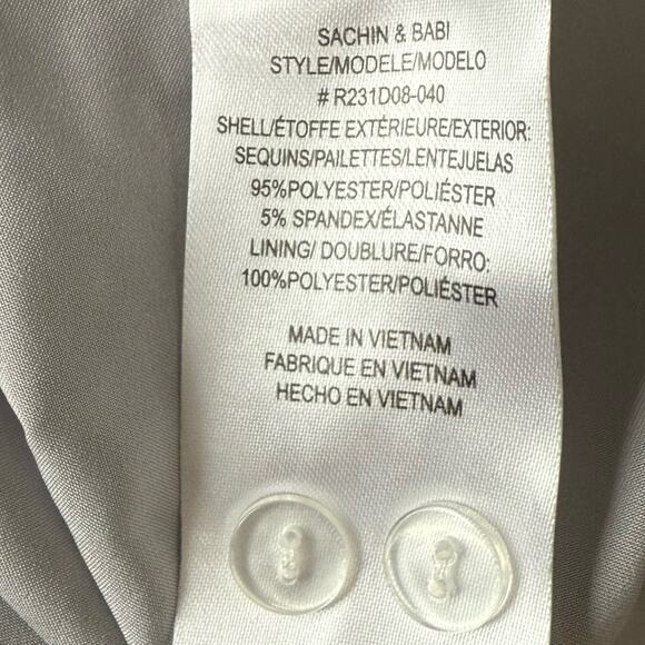 Sachin & Babi Cameron Sequin Dress In Silver Women’s Sz 10 NWT - Picture 6 of 7